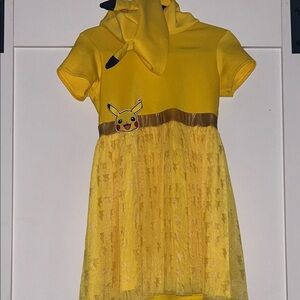 Pokemon Pikachu Yellow Dress Costume with Hood